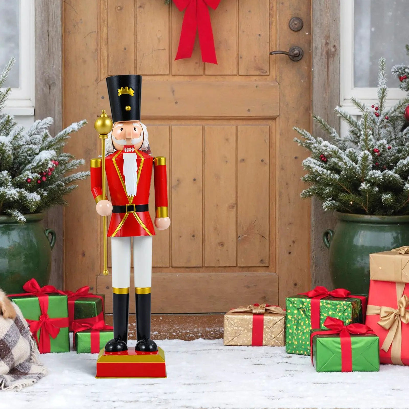 32.5 Inch Christmas Nutcracker with High Hat and Beautiful Scepter by DirectDeals