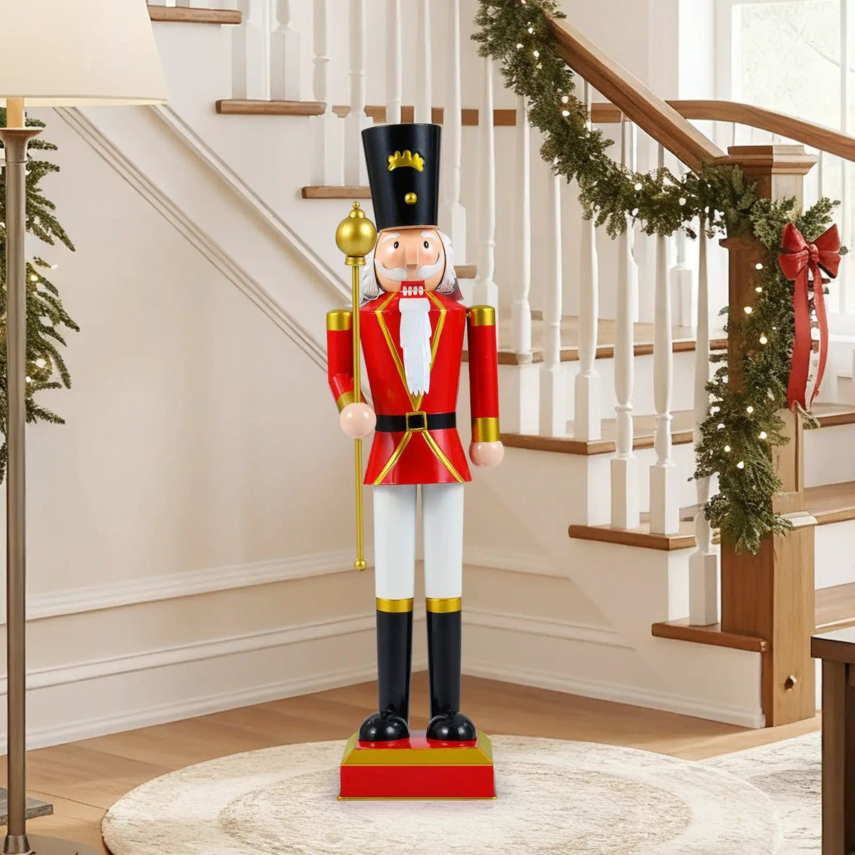 32.5 Inch Christmas Nutcracker with High Hat and Beautiful Scepter by DirectDeals