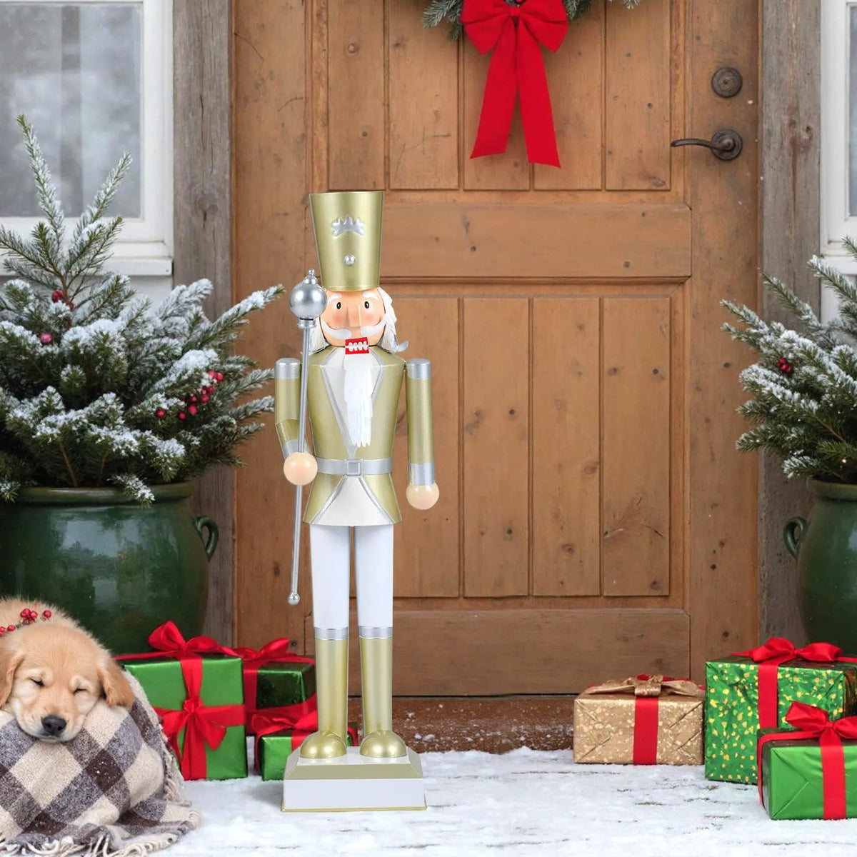 32.5 Inch Christmas Nutcracker with High Hat and Beautiful Scepter by DirectDeals