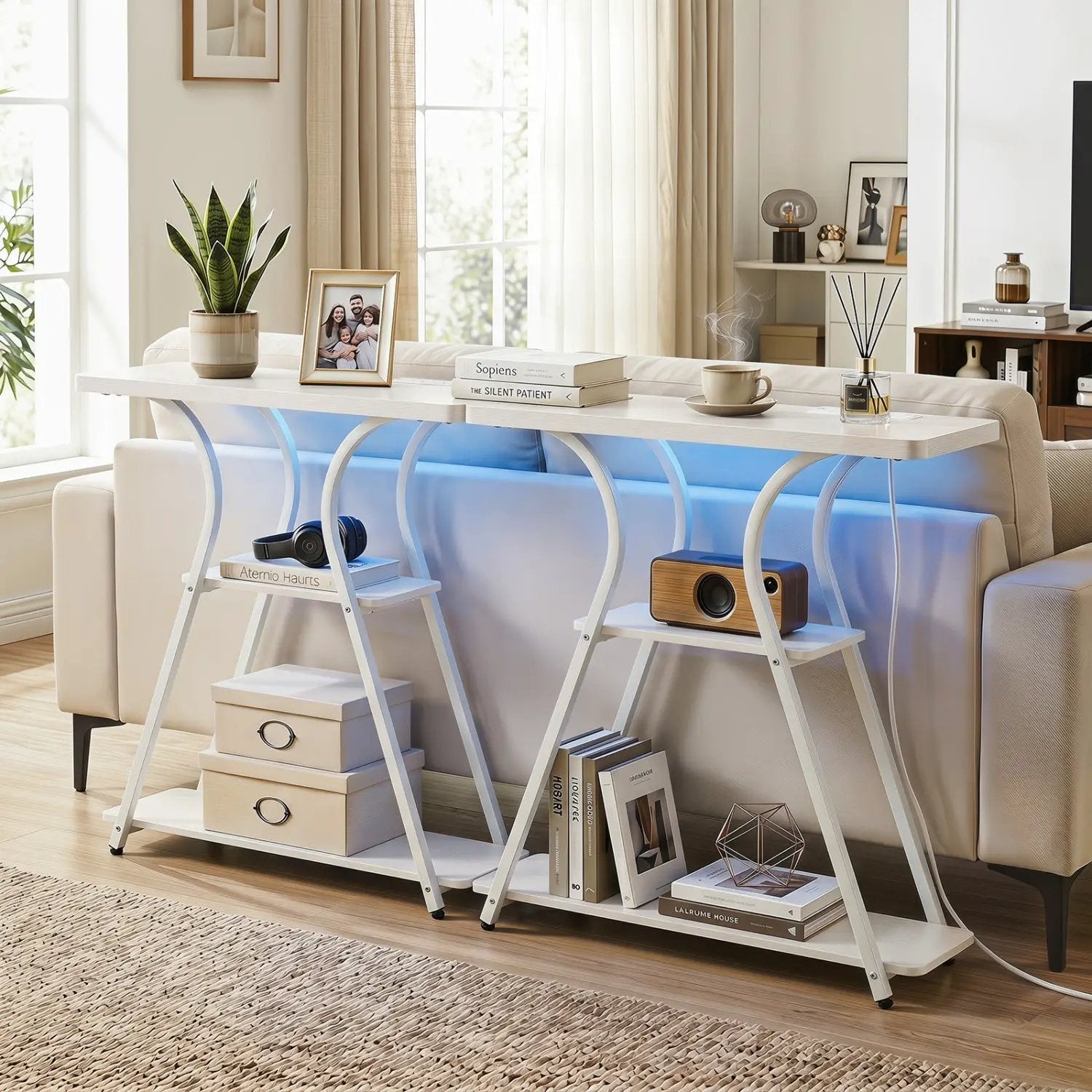 32" Console Table with Power Outlets and RGB LED Lights by DirectDeals