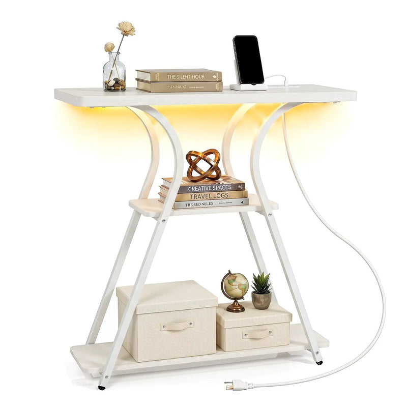 32" Console Table with Power Outlets and RGB LED Lights by DirectDeals