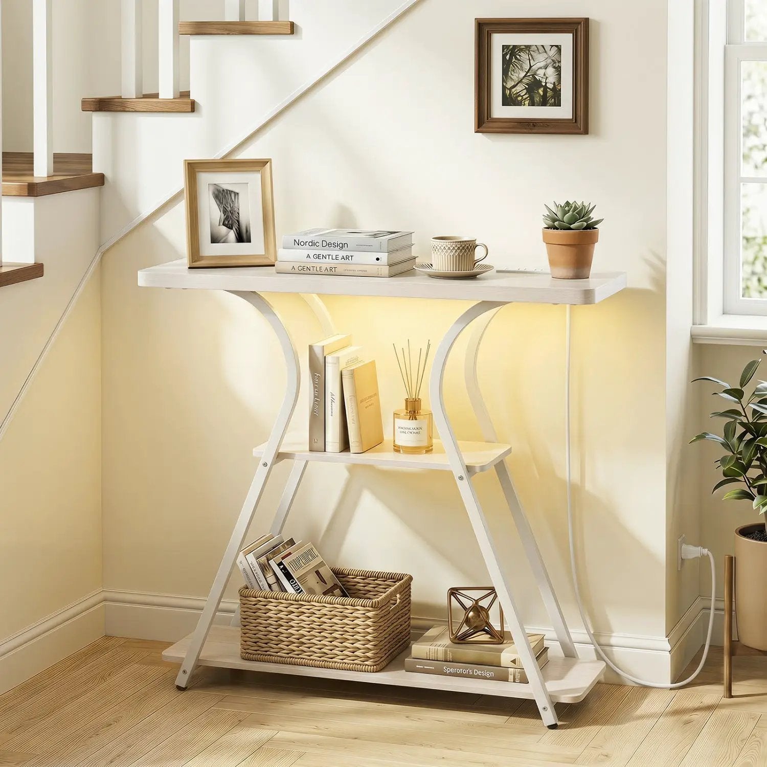 32" Console Table with Power Outlets and RGB LED Lights by DirectDeals