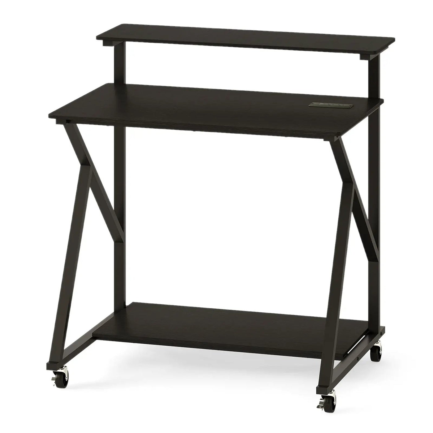 32 Inch Rolling Computer Desk for Small Spaces with Power Outlets by DirectDeals