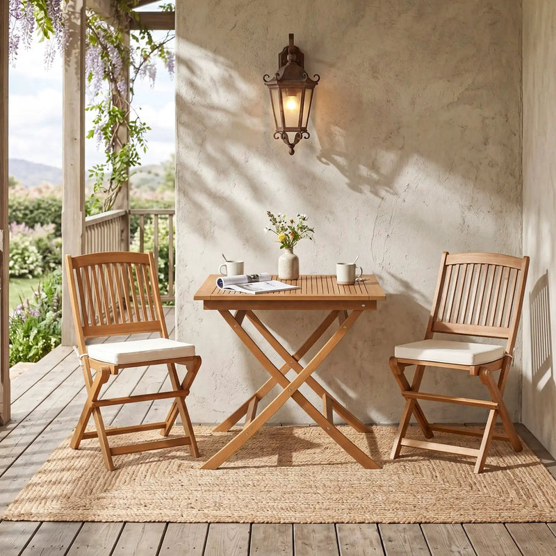 32-Inch Square Teak Wood Patio Dining Table for 4 by DirectDeals