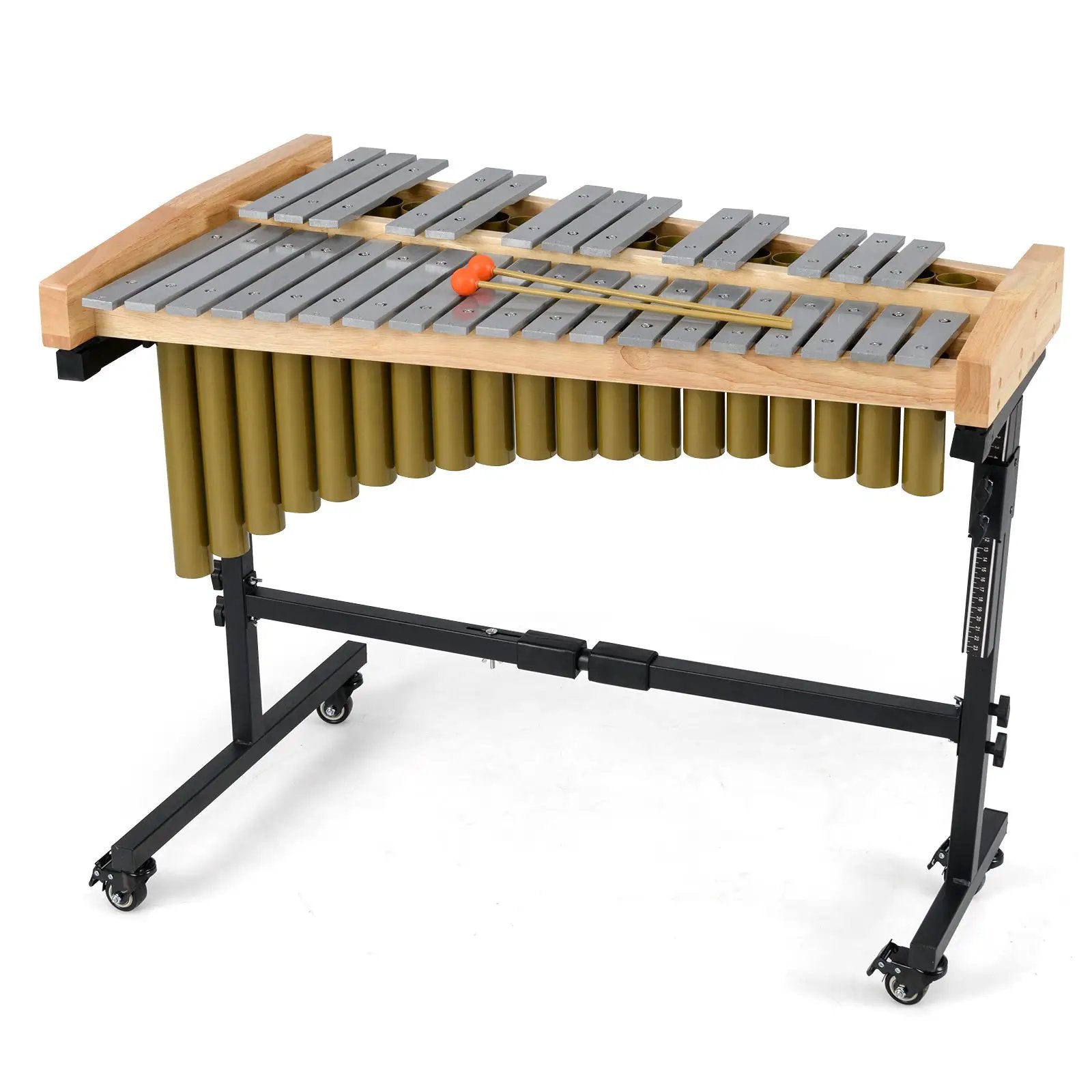 32 Note Marimba Aluminum Xylophone with Rubber Wood Base-Golden by DirectDeals