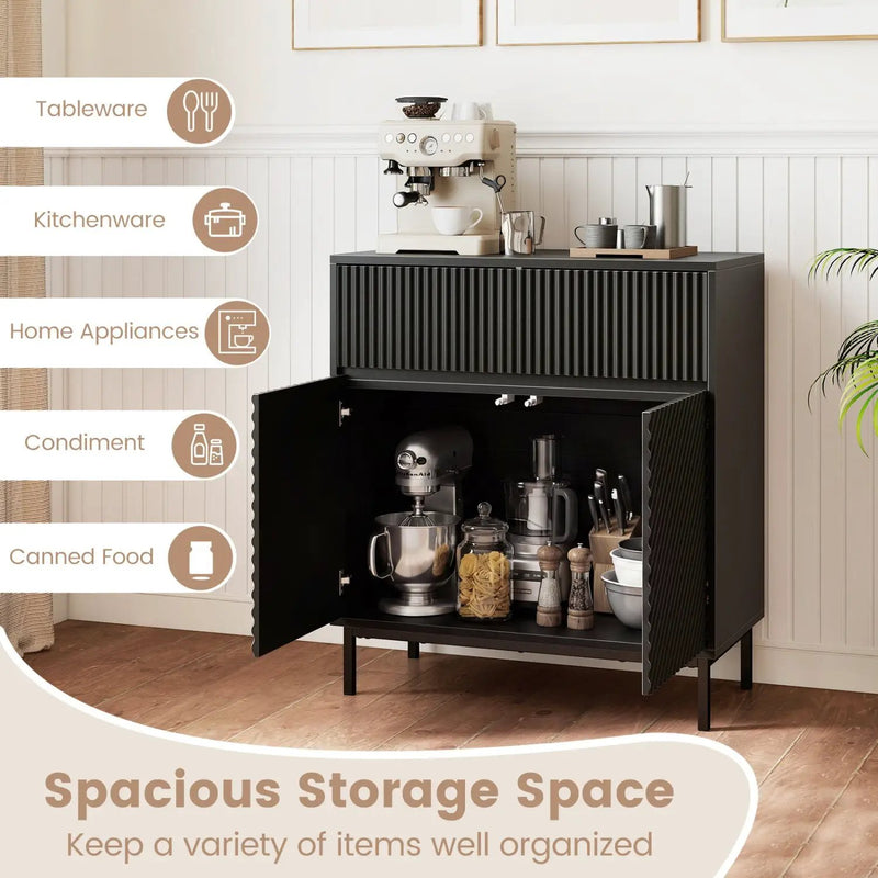 32" Wide Buffet Cabinet with 2 Doors and 1 Drawer for Kitchen by DirectDeals