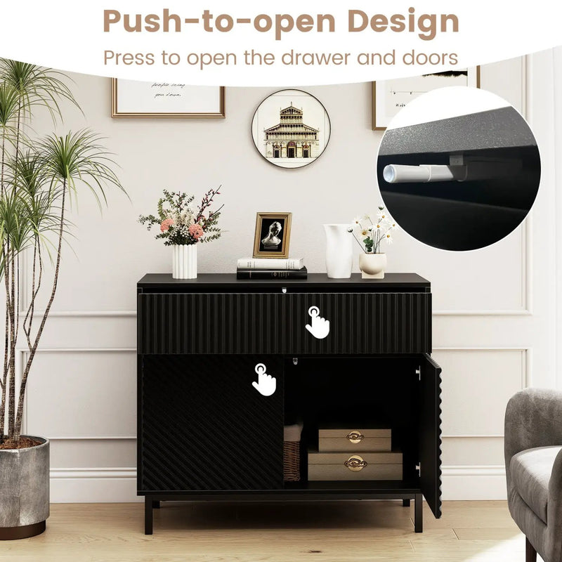 32" Wide Buffet Cabinet with 2 Doors and 1 Drawer for Kitchen by DirectDeals