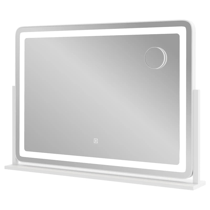 32 x 22 Inch Large Makeup Vanity Mirror with 3-Color Lighting Mode-White by DirectDeals