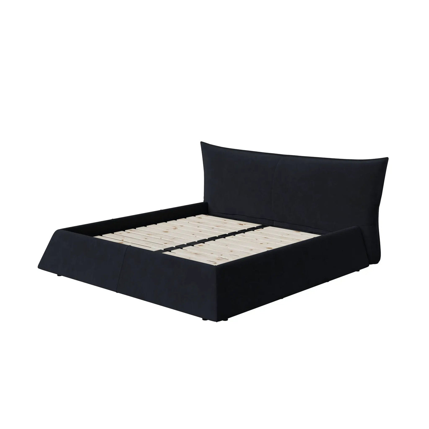 Upholstered Platform Bed With Special Shaped Headboard by HouseOfZazla