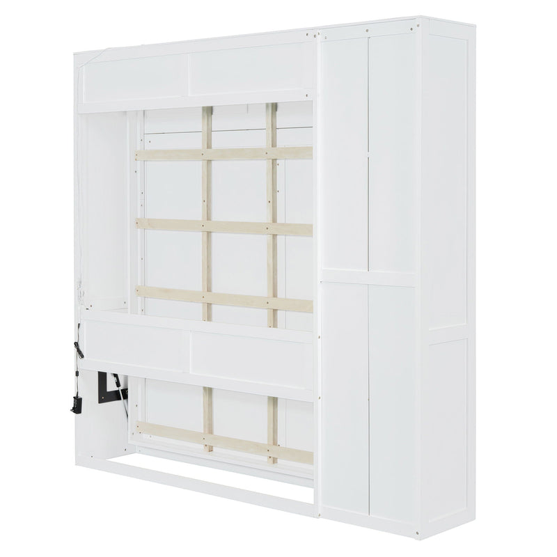 Murphy Wall Bed With Shelves, Wardrobe And LED Lights
