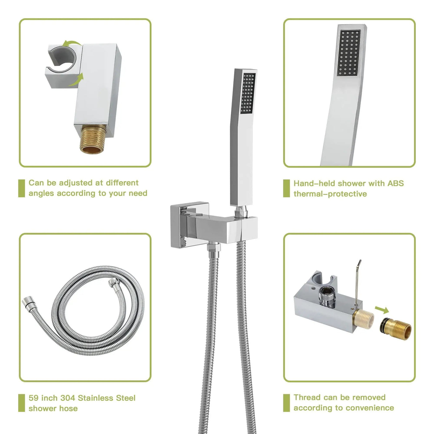 Modern Dual Shower Head System With 16" Ceiling Mount Finish, Stainless Steel And Brass by HouseOfZazla