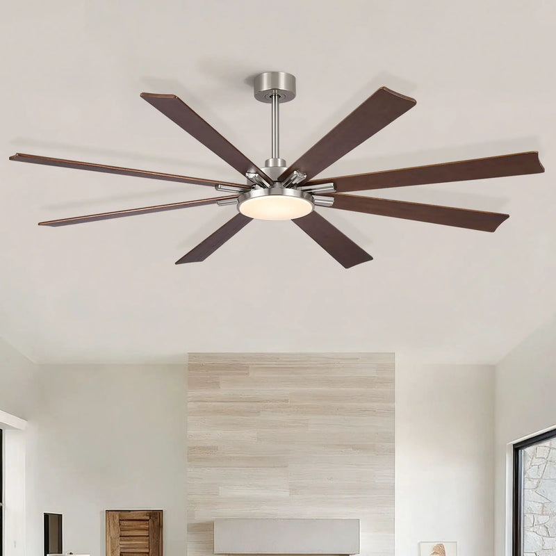 Large Ceiling Fan With Dimmable LED Light 8 Blades Remote Control, Reversible DC Motor by HouseOfZazla