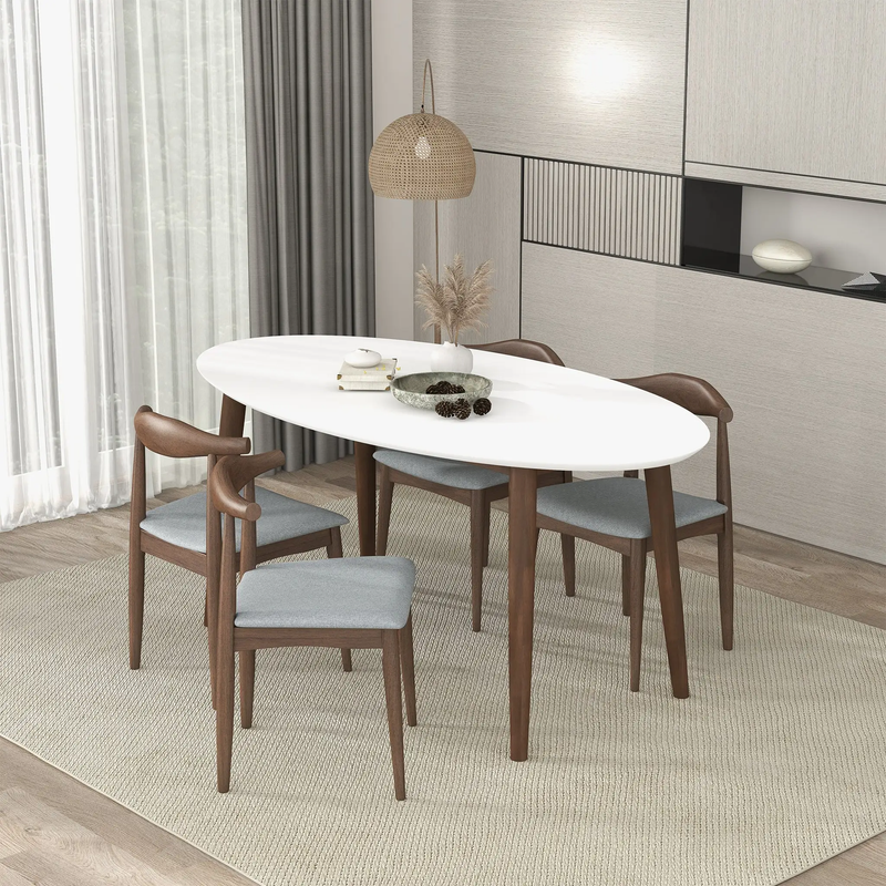 Ada Mid Century Modern Style Solid Wood Dining Table by HouseOfZazla