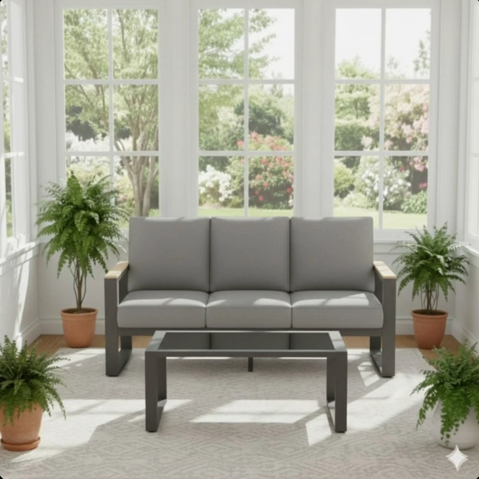 Modern Outdoor Sofa Set With Coffee Table