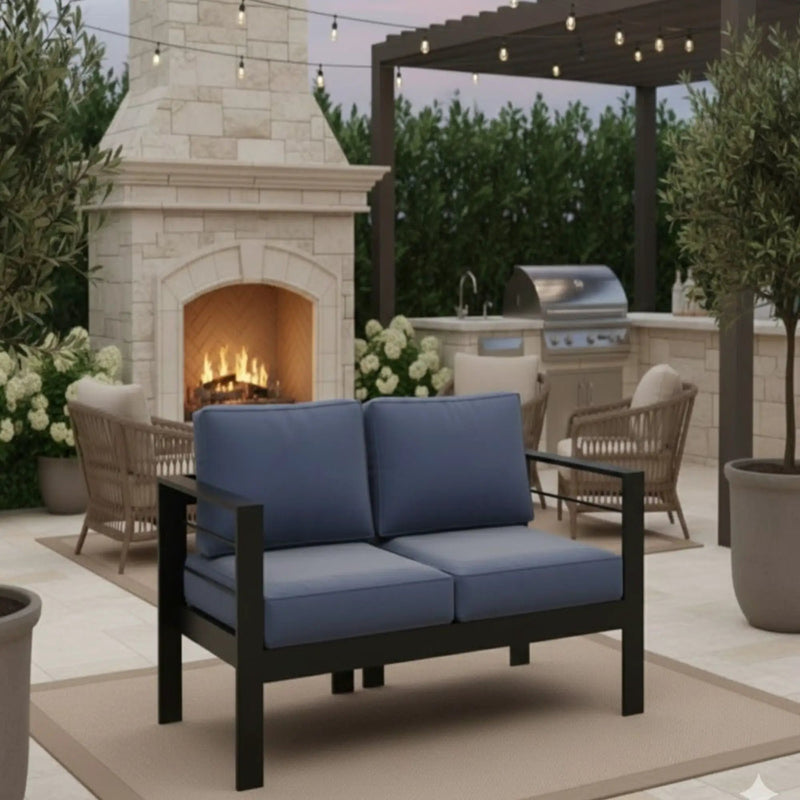 All-Weather Patio Loveseat With Thick Cushions by HouseOfZazla
