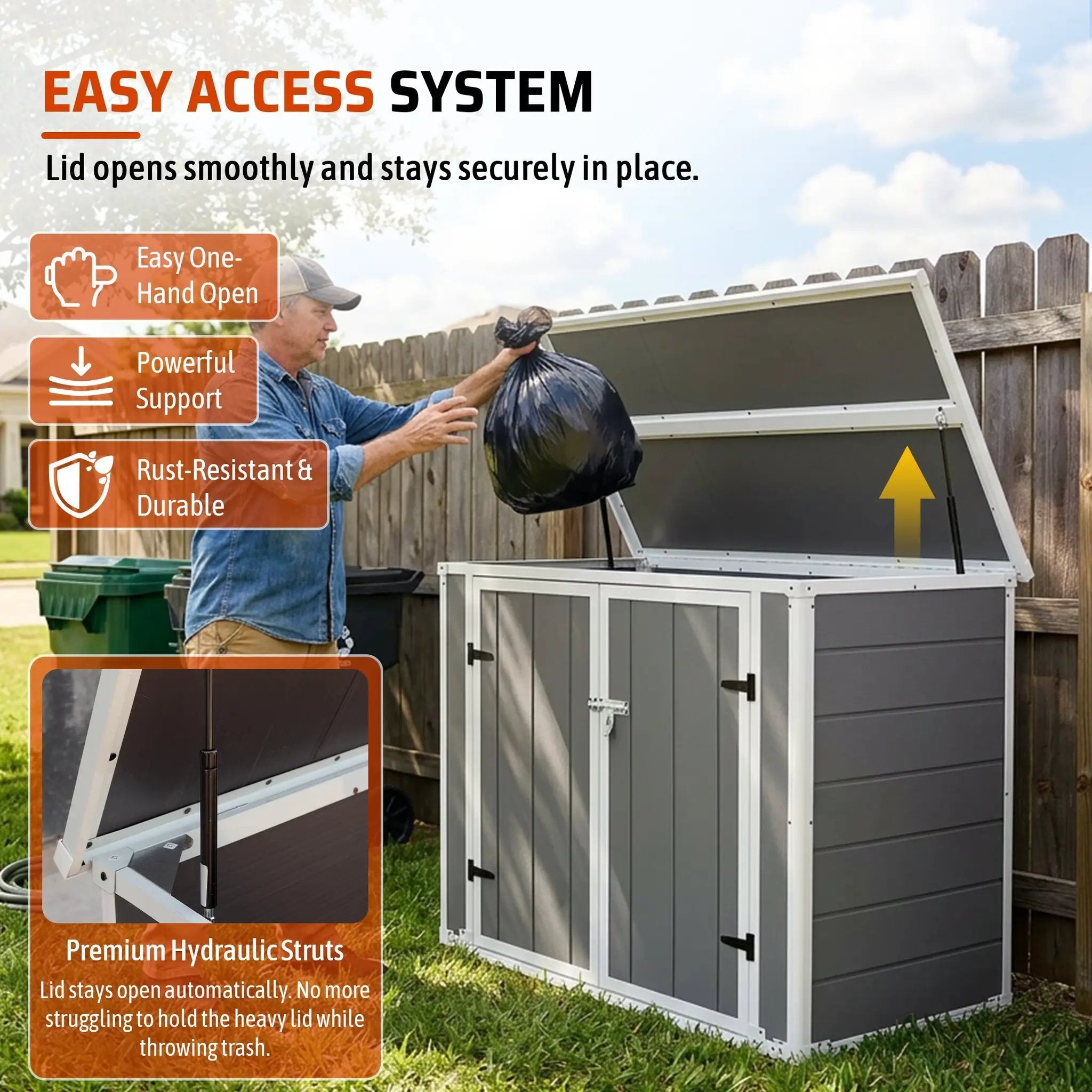 Horizontal Outdoor Storage Shed with Ramp & Hydraulic Lid by HouseOfZazla