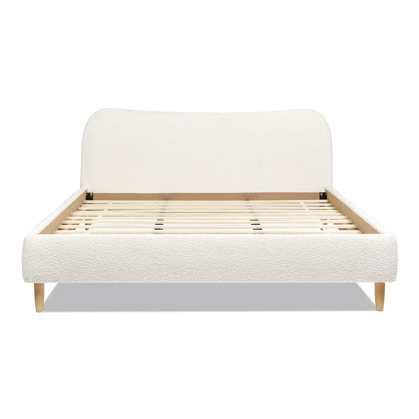 Roman - Curved Headboard Upholstered Platform Bed by HouseOfZazla