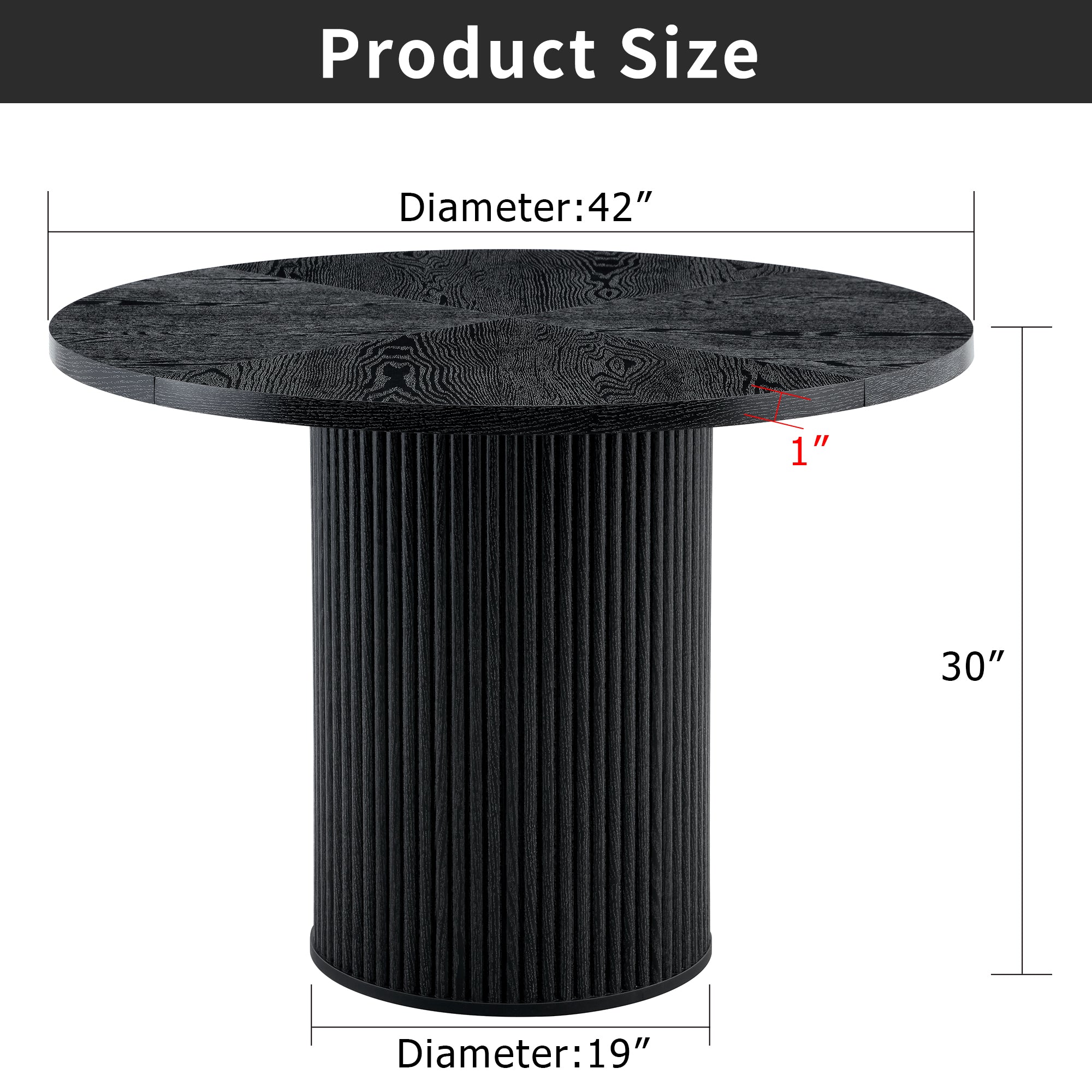 Modern Spliced Circular Dining Table with 42 Inch Diameter by HouseOfZazla