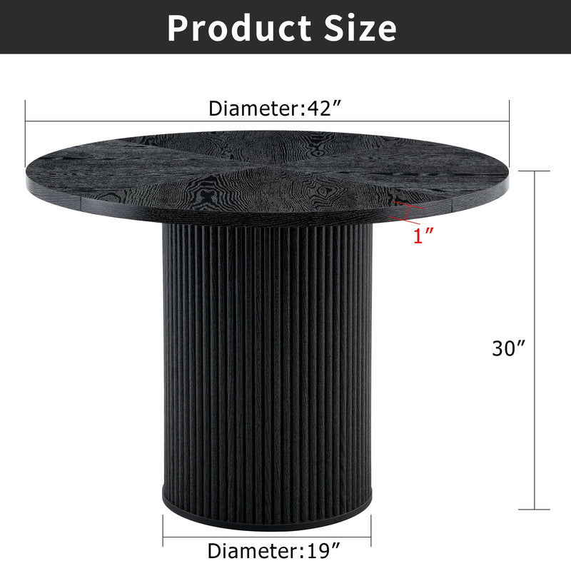 Modern Spliced Circular Dining Table with 42 Inch Diameter by HouseOfZazla