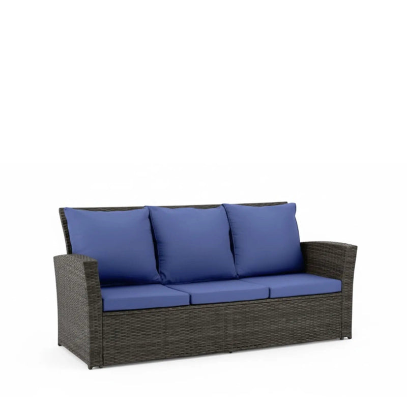 All-Weather Wicker 3 Seat Patio Sofa With Thick Cushions by HouseOfZazla