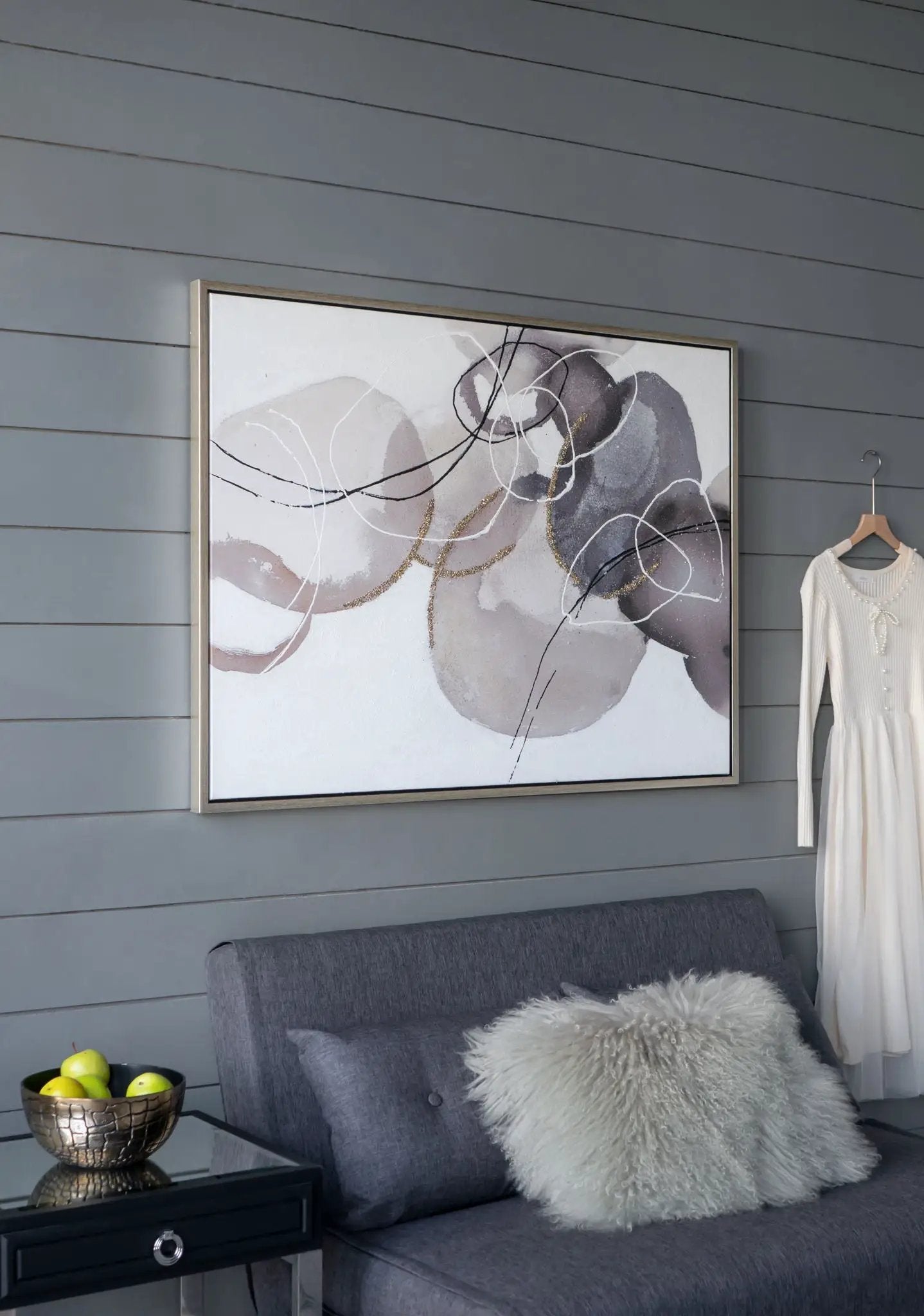 Large Modern Oil Painting, Hand Painted Abstract Watercolor Texture - Multicolor by Unique Piece Furniture