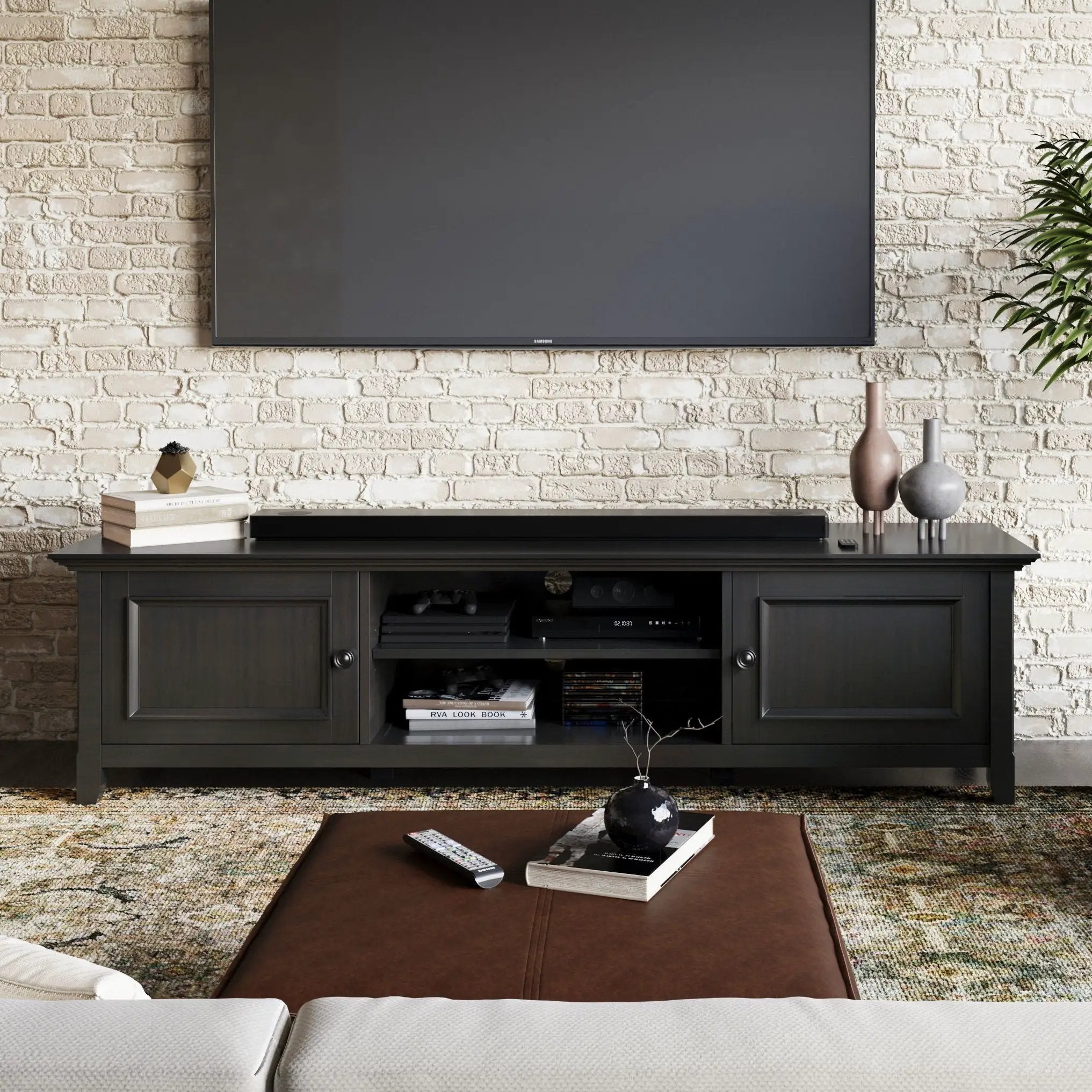Amherst - Low TV Media Stand - Hickory Brown by HouseOfZazla