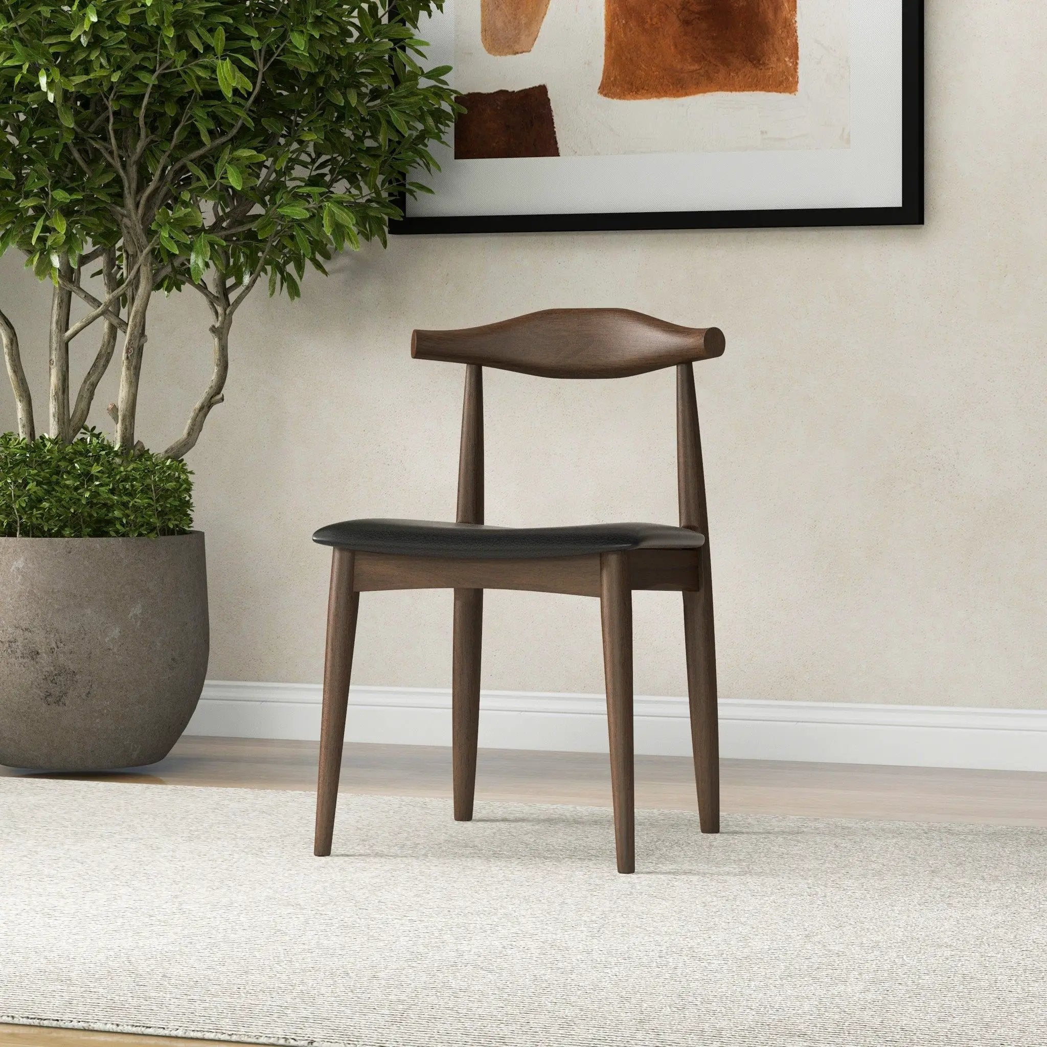 Destiny - Dining Chairs (Set of 2) - Black / Dark Brown by HouseOfZazla