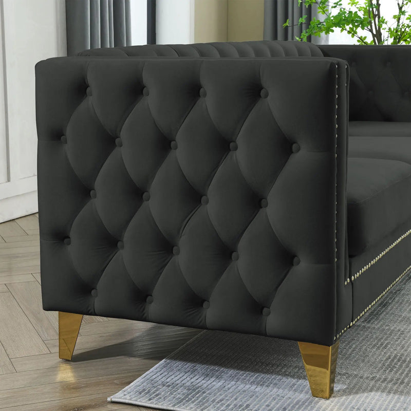 Modern Sofa With Button Tufting, Upholstered Couch For Living Room by HouseOfZazla