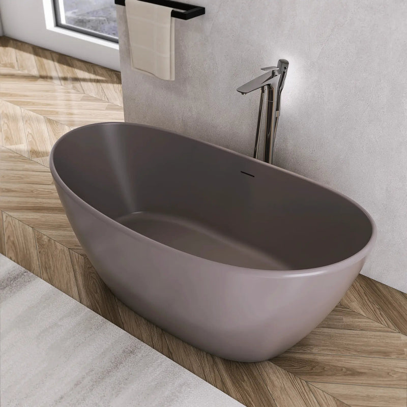 61 Inch Freestanding Solid Surface Soaking Bathtub by HouseOfZazla