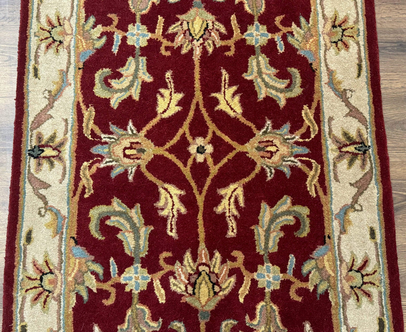 Small Floral Wool Rug 3x5, Safavieh Heritage Collection, Dark Red, Pair A by Jewel Rugs