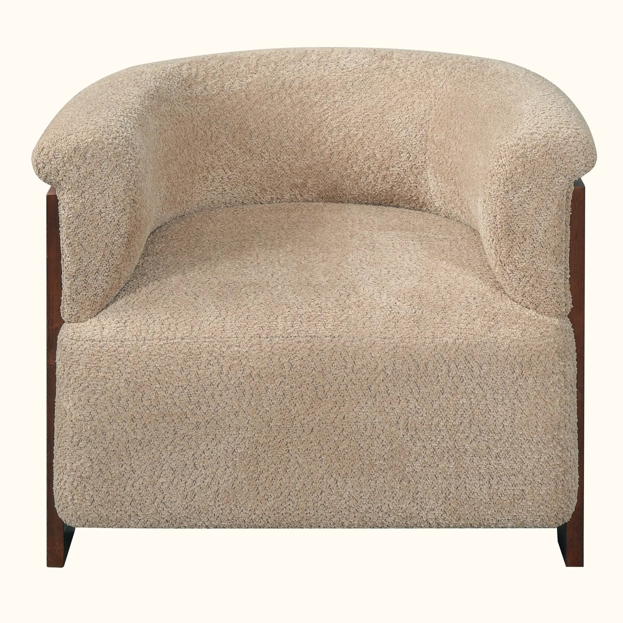 31.7" Mid-Century Curved Barrel Accent Chair by HouseOfZazla