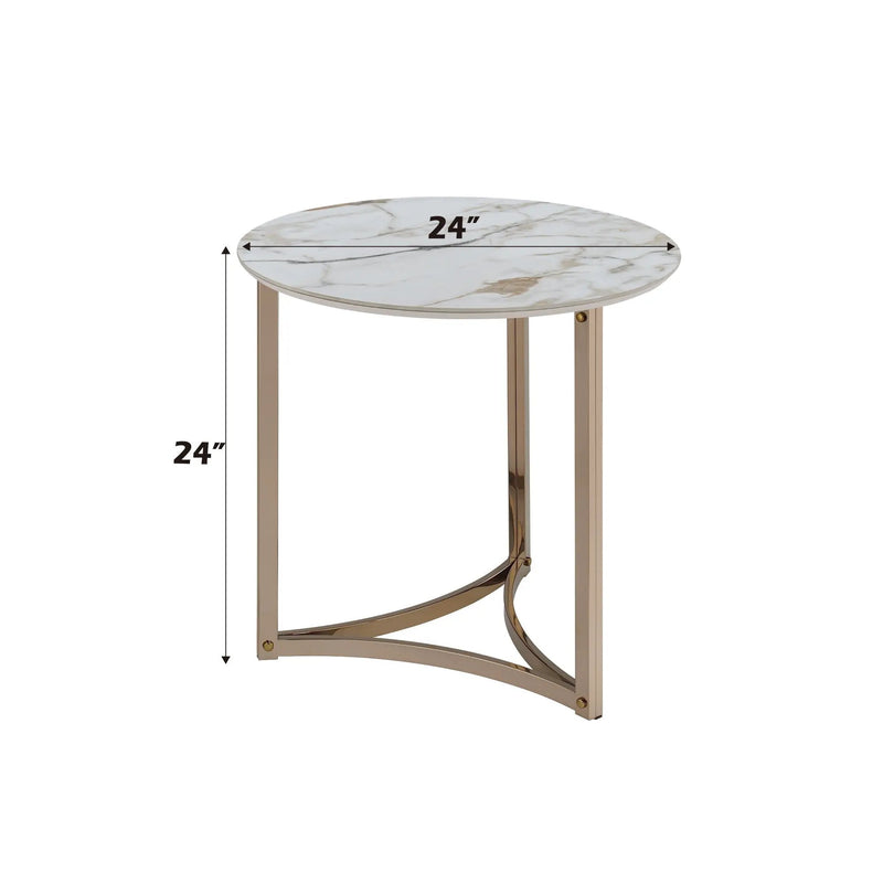 Aziz Sintered Stone Top Round Coffee Table by HouseOfZazla