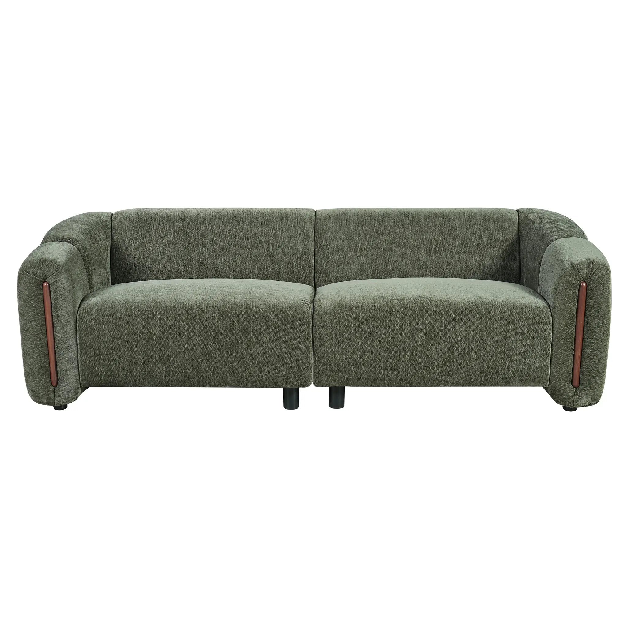 87.4" Modern Minimalist Curved Block Sofa by HouseOfZazla