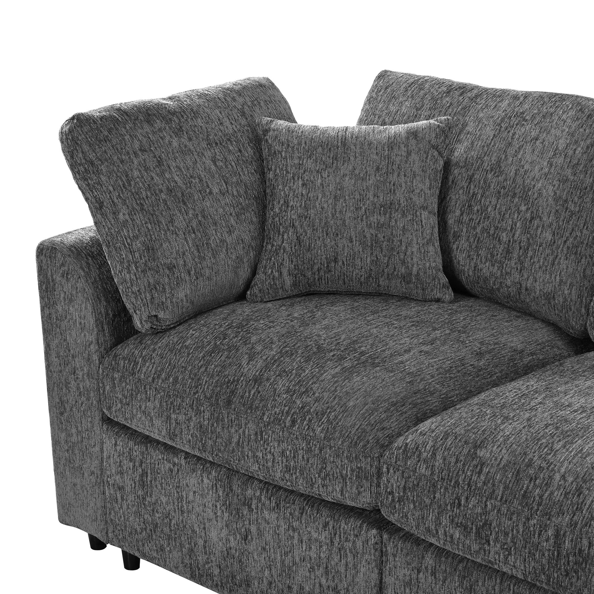 U-Style 130.3" Modular Sectional Sofa, 4-Seater by HouseOfZazla