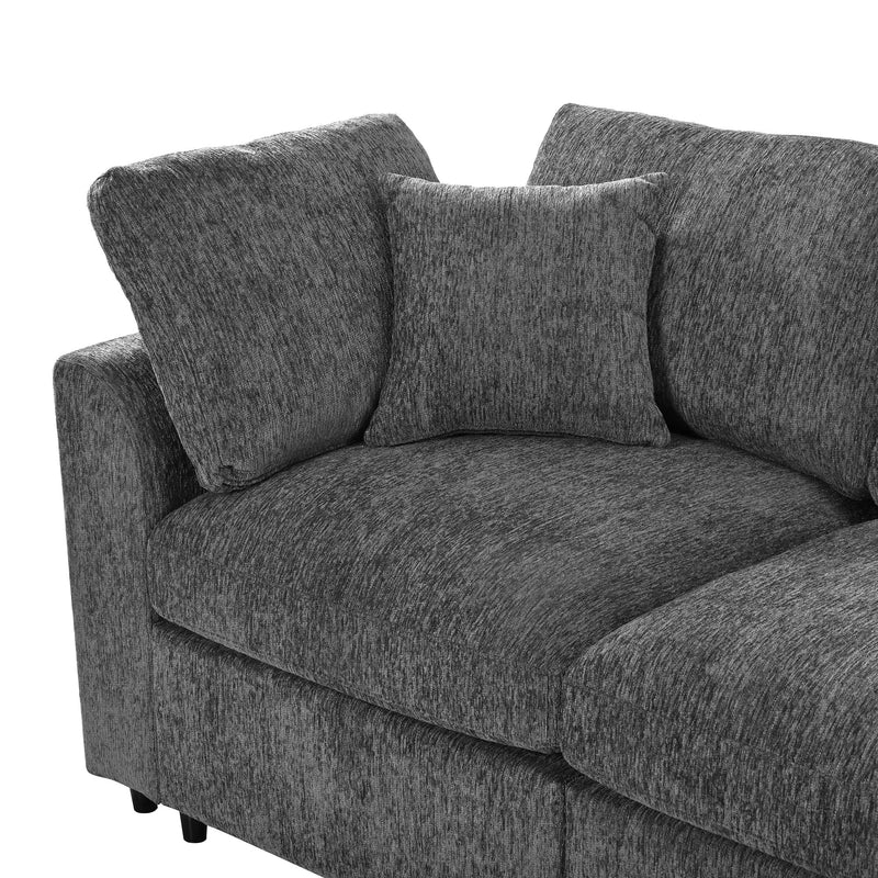 U-Style 130.3" Modular Sectional Sofa, 4-Seater by HouseOfZazla
