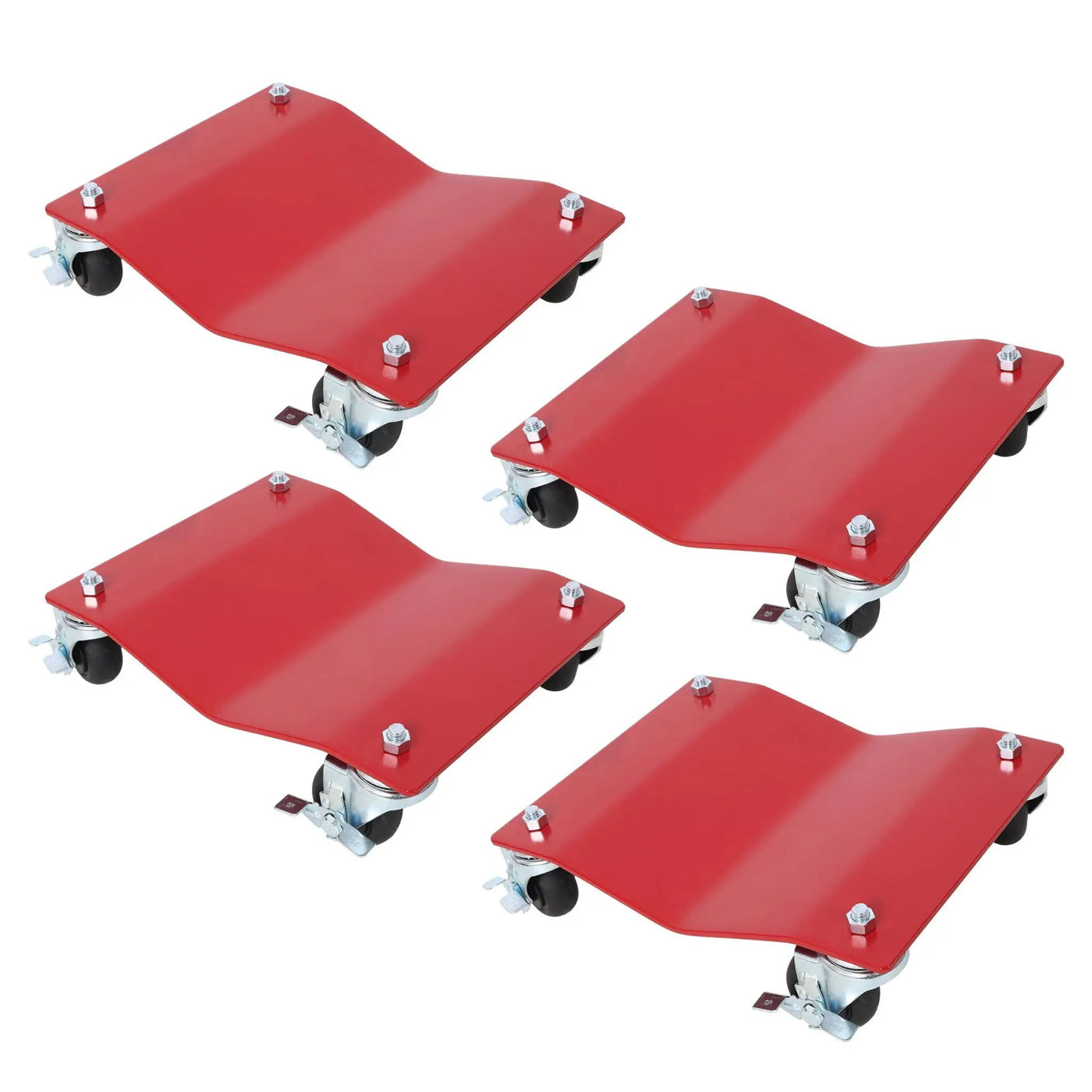 Heavy Duty Steel Vehicle Dollies with Brakes, 2500Lbs Capacity by HouseOfZazla