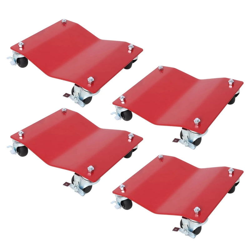 Heavy Duty Steel Vehicle Dollies with Brakes, 2500Lbs Capacity by HouseOfZazla