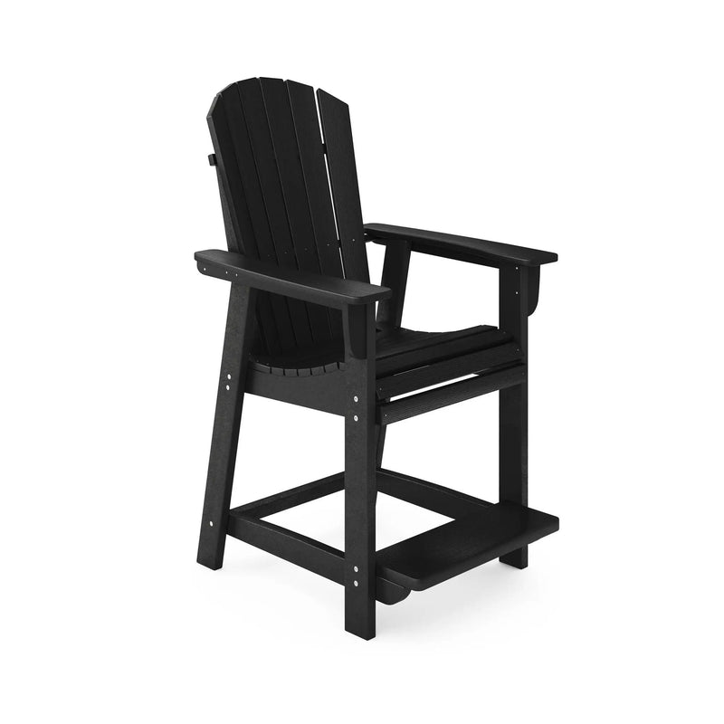 Adirondack Style Counter Chair Stylish HDPE Poly Lumber For Dining, Patio, And Garden Comfort by Unique Piece Furniture