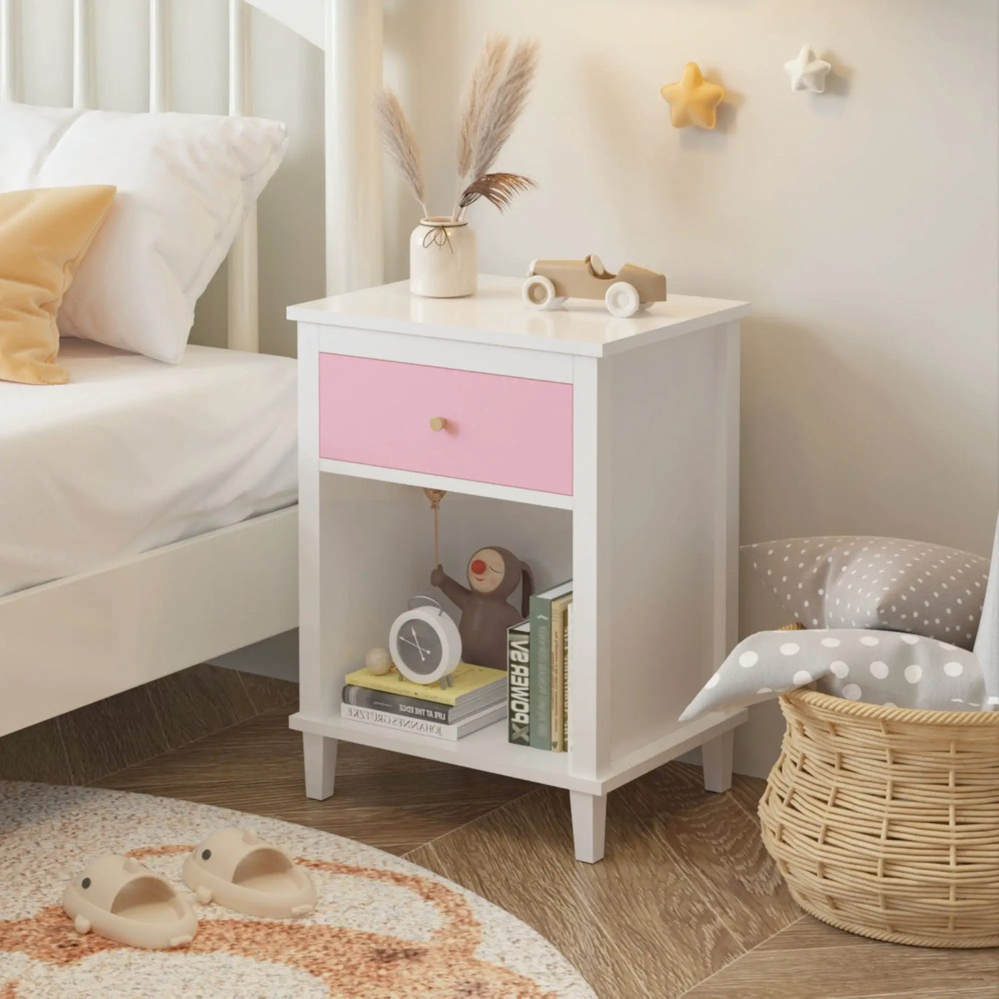Nightstand With 1 Drawer 1 Shelf by HouseOfZazla