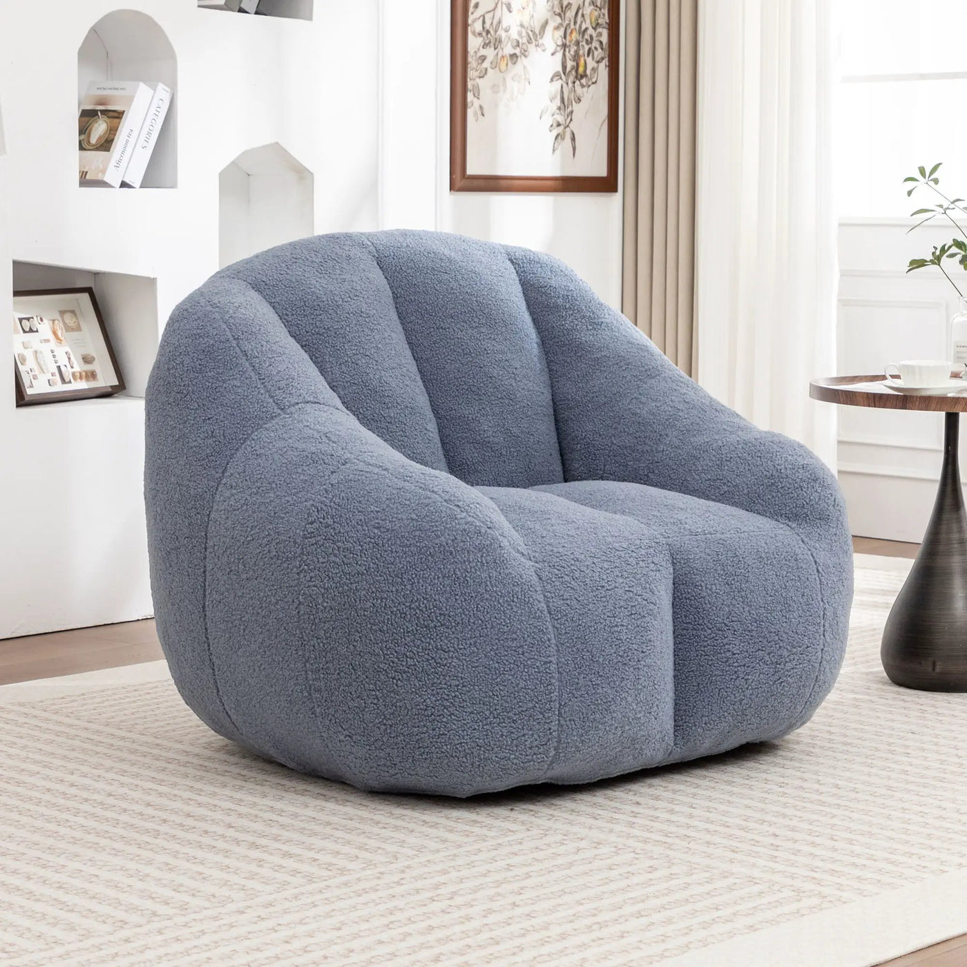 Comfy Bean Bag Chair With Memory Foam Filler, Tufted Soft by HouseOfZazla