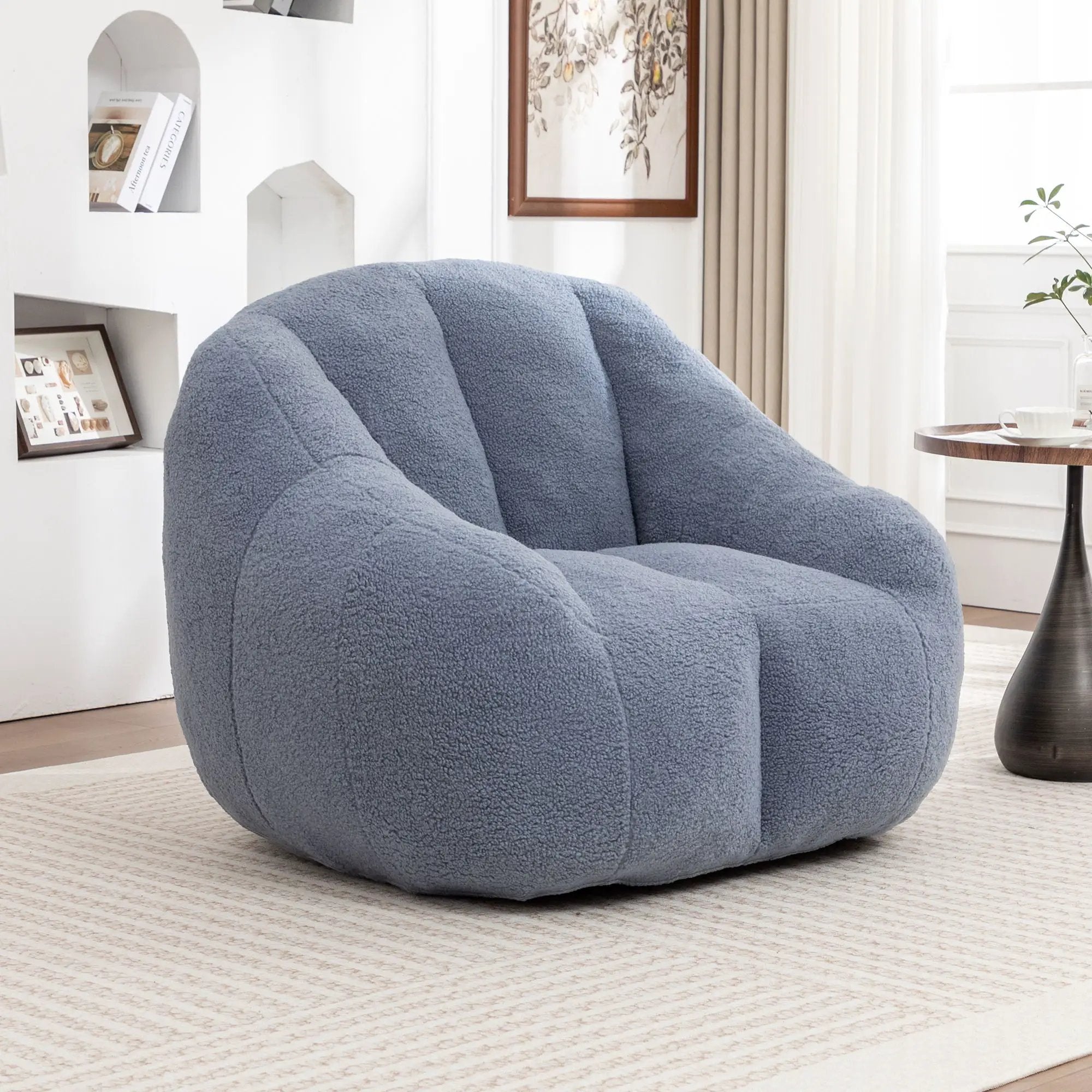 Comfy Bean Bag Chair With Memory Foam Filler, Tufted Soft by HouseOfZazla