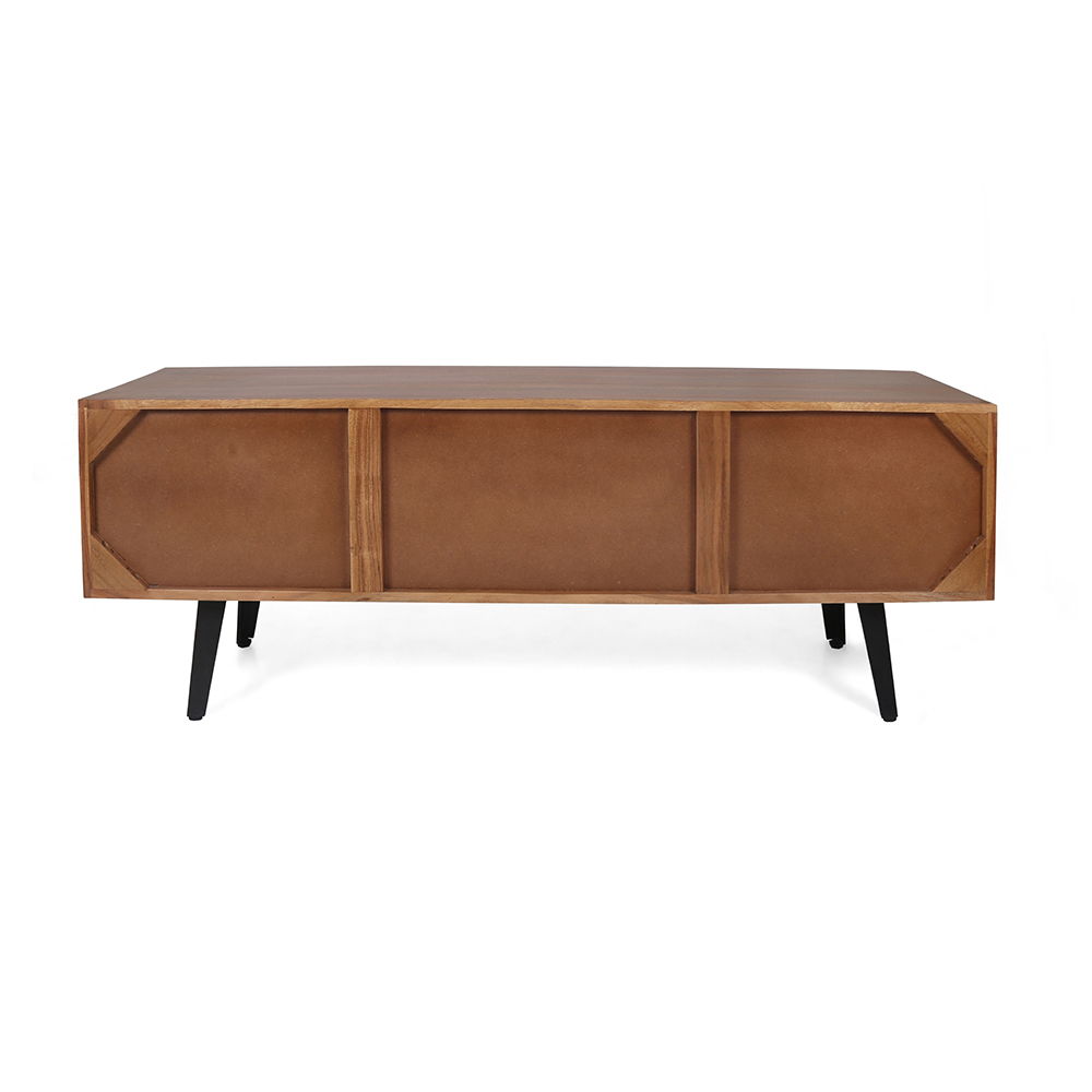 Acacia Wood TV Cabinet with Ample Storage - Natural Wood / Brown, photo 2 of 8
