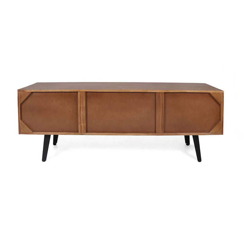 Acacia Wood TV Cabinet with Ample Storage - Natural Wood / Brown, photo 2 of 8