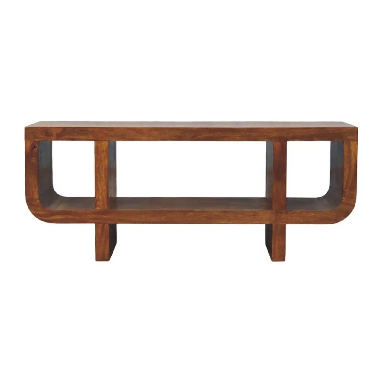 Solid Wood Orion Curved Media Unit by HouseOfZazla