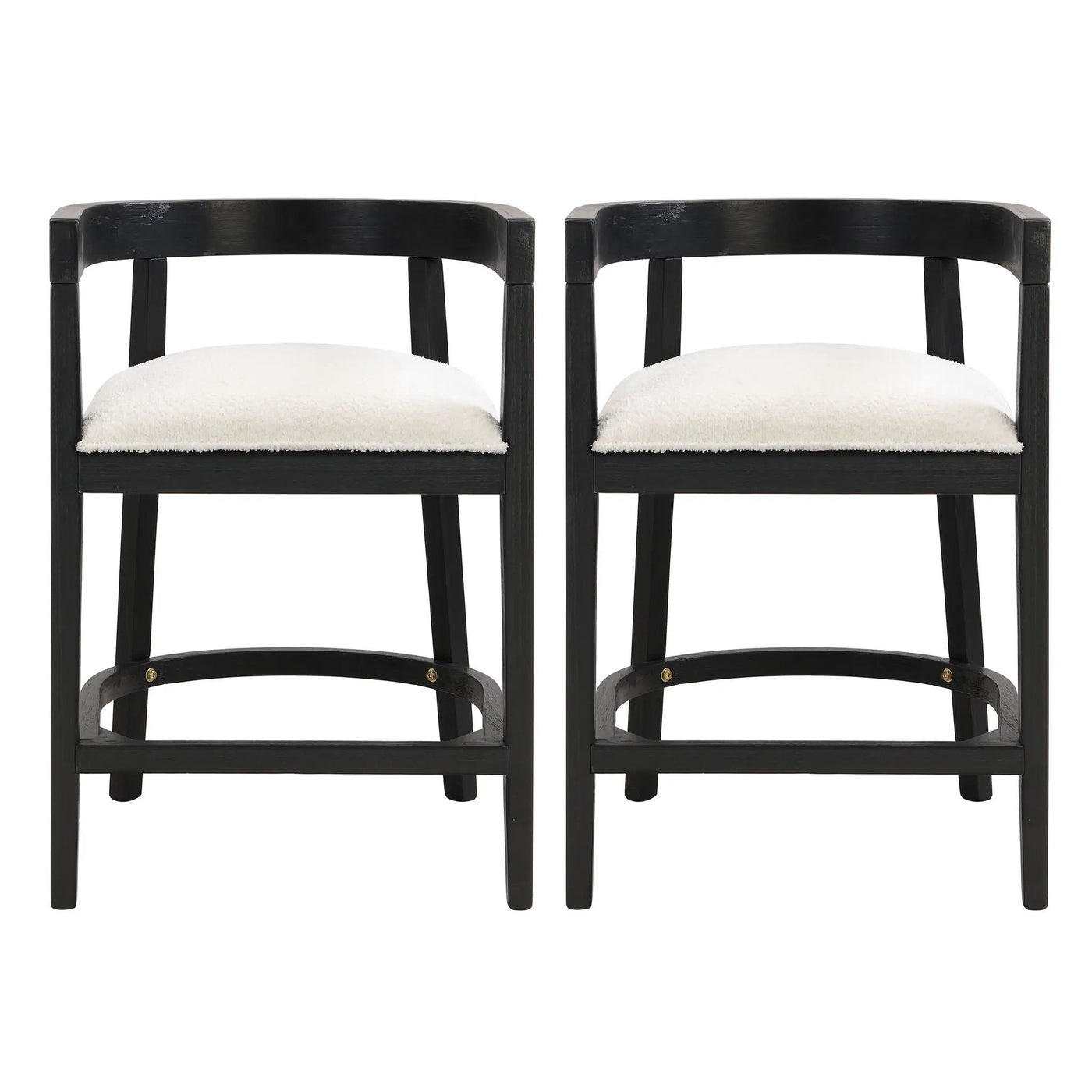 Modern Rubberwood Counter Stool Set With Upholstered Seats by HouseOfZazla