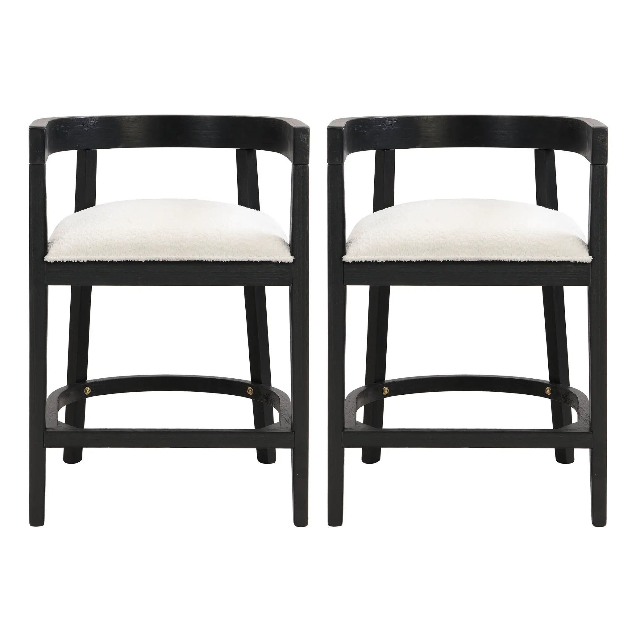 Modern Rubberwood Counter Stool Set With Upholstered Seats by HouseOfZazla