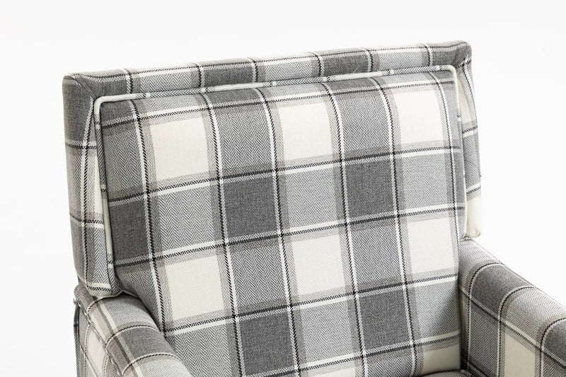 Upholstered Accent Chair, Vintage Armchair with Solid Wood Legs by HouseOfZazla