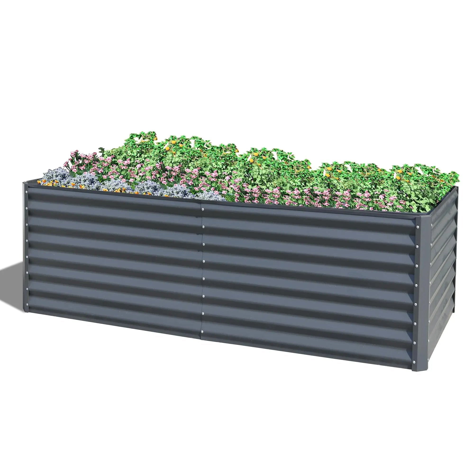 8x4x2 Ft Galvanized Raised Garden Bed by HouseOfZazla