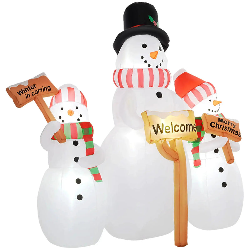 6.1' Inflatable Outdoor Christmas Display - Three Snowmen by HouseOfZazla
