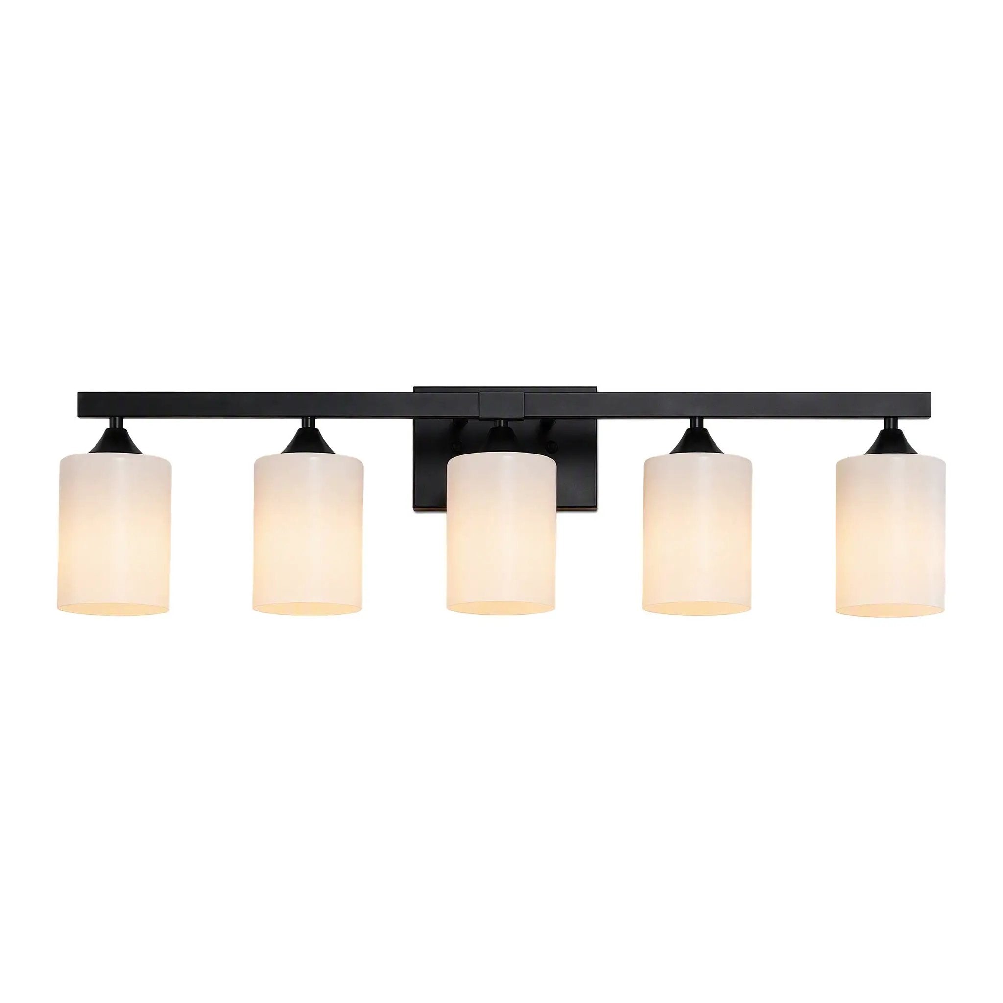 5-Light Matte Black Bathroom Lighting by HouseOfZazla